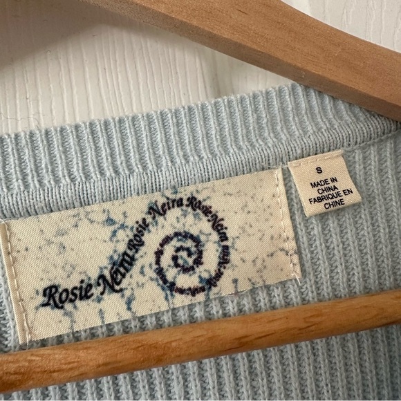 Rosie Neira Anthropologie Sweater Floral Embroidered 3D Dainty Boho Size Small - Picture 5 of 7